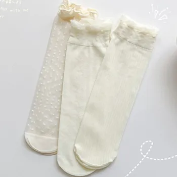 vaikų Vasaros plonas ledas šilko kojinės vaikams, nėriniai akių orui banga vaikams kojinės mergina krūvą kojinių