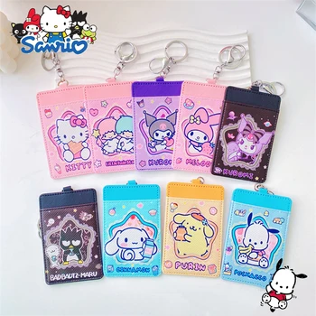 Sanrio Kuromi Keychain Kortelę, Rankovės Kawaii Hello Kitty Stuff Mielas Animacinių Filmų Studentų Autobuso Bilietą Metro Laikymo Maišą Žaislų Mergaitėms Dovanų