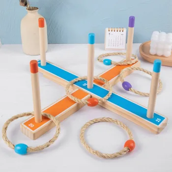 Žaidimo Lauko Įdomus Žaislas, Mesti Žiedas Žaislas Montessori Žaidimas Medžio Rėmelis Interaktyvus Žaidimas ThrowingFor Šeimai|Vaikams
