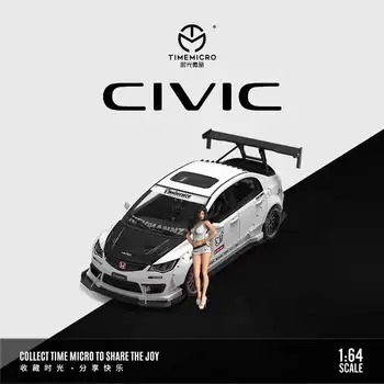 LAIKAS MICRO 1:64 Civic Balta Modifikuota versija Modelio Automobilių