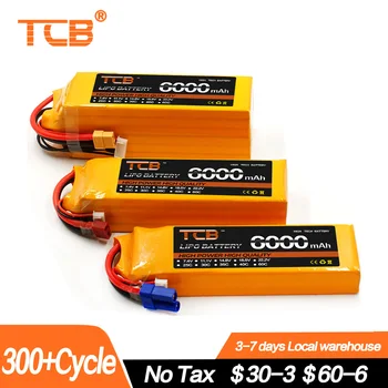 NAUJAS TCB 1PCS RC Lipo Baterijos 2S 3S 4S 7.4 V, 11.1 V, 14.8 V 6000mah 7000mah 8000mah 9500mah 50C 60C Sunku Atveju Automobiliai Valtys XT60 T Dekanai