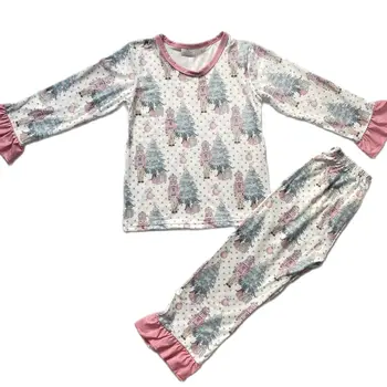 Berniukai Pižamos Christma Vaikai Pajama Nustatyti Pušies Vaikas Sleepwear Bamblys Mergaičių naktiniai marškiniai, pižamos Kalėdų PJS Žiemos Pijamas