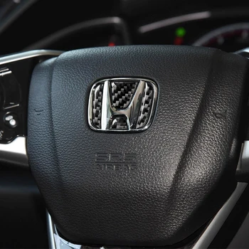 Anglies Pluošto Vairas Logotipą, Lipdukai Honda Civic CRV XRV Tinka Accsesories 10 Gen Para Automobiliai Vidaus Apdaila