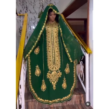 Žalia Dubajus Kaftans Farasha Akmenys Darbo Abaja Išgalvotas Ilga Suknelė Suknelė Europos ir Amerikos Mados Tendencija