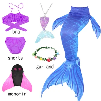 Merginos Undinėlės Uodegos Paplūdimio maudymosi kostiumėlį Cosplay Undinėlės Uodegos Plaukimo Kostiumas su Monofin Šalis, maudymosi Kostiumėliai, Rinkinius