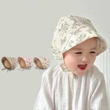Mielas Kūdikis Skrybėlę Gėlių Vėjo Virvė Minkšta Pastoge Vaikai Žvejys Bžūp Korėjos Mados Saulės Baby Sun Skrybėlę