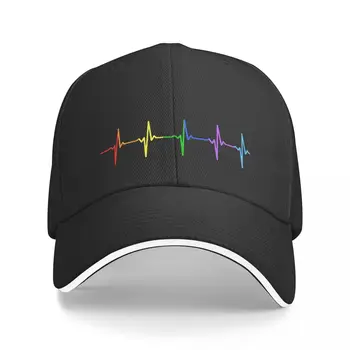 Naujas Vaivorykštės Pulsas Hearbeat LGBT Beisbolo kepuraitę Naują Skrybėlę, Ponas Hat Derliaus Moteris Skrybėlę vyriški