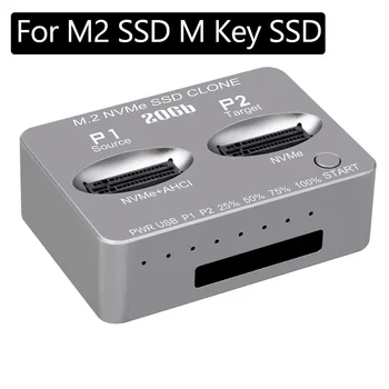 M. 2 NVME SSD Klonas Dual-Bay 20Gbps Nvme Docking Station USB3.2 Gen2X TypeC Išorinis Kietasis Standusis Diskas Langelį M2 SSD M Klavišą SSD