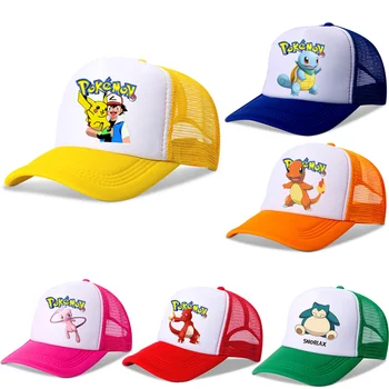Pokemon Pikachu Beisbolo Kepurė Mergaitėms, Moterims, Hip-Hop Mama Skrybėlę Suaugusiųjų Meilužis Vasaros Sunhat Tėvų-vaikų Lauko Sporto Atspalvį Kepurės Dovanos