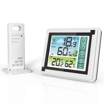 Oro Stoties Patalpų Lauko Belaidės Skaitmeninės Thermohygrometer Temperatūros matuoklis Drėgmės Stebėti Oro Laikrodis Drėgmėmačiu