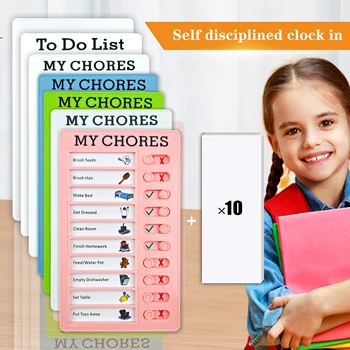 Kontrolinis Sąrašas Valdybos Savarankiškai Disciplin Punch Kortelės Plastikiniai Nešiojami Daugkartinio Naudojimo Planavimo Notepad Dienoraštis Darbotvarkės Vaikų Gyvenimą Padaryti Prekių Sąrašą