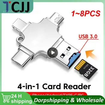 1~8PCS In 1 Kortelių Skaitytuvas Kortelės Adapteris USB 3.0, USB Card Reader OTG Adaptador USB Tipo Adapteris