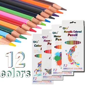 šešiakampis strypas 12 spalvų vandenyje tirpus spalvos švino metalinis tušinukas liuminescencinės pieštuku vaikų rankomis dažyti grafiti brėžinys, animacija