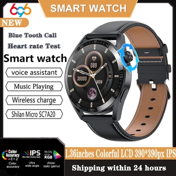 Smart Watch Vyrai Moterys Blue Tooth Skambinkite Smartwatch 390*390PX 1.36' IPS Ekranas Keli Sporto Režimas Heartrate Sveikatos Oro Nuotolinio