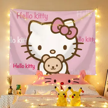Sanrio Kawaii Hello Kitty, Sienų Danga Animacinių Filmų Mielas Naktiniai Apdaila Sienos Kabo Nuotrauka Ins Anime Vaikų Kambario Dekoracija Dovanos