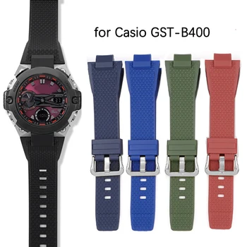 Derva Diržu, Casio G-Shock GST-B400 Greito Atleidimo Nerūdijančio Plieno Sagtis Sporto Vandeniui Vyrų Gumos Pakeisti Žiūrėti Juosta