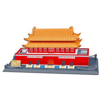 WanGe Architektūros 5218 758pcs Miesto Pekino Tian An Men Statybiniai Blokai, Plytos, Žaislai SS Modelis Vaikams Gimtadienio Dovanos
