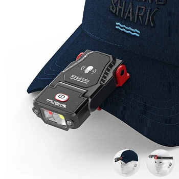 LED Jutiklis, Žibintų Skrybėlę Įrašą Bžūp Šviesos Žvejybos priekinis žibintas atsparus Vandeniui USB Įkrovimo Žibintai Reguliuojamo Kampo Kempingas Žibintai