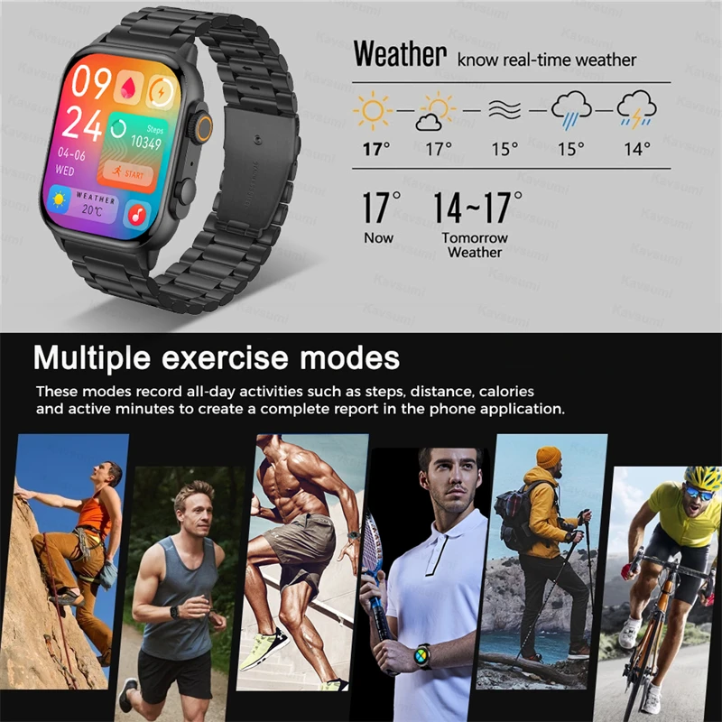2023 Naujas AMOLED Ekranas Ultra Smart Watch Visada Rodo Laiką 