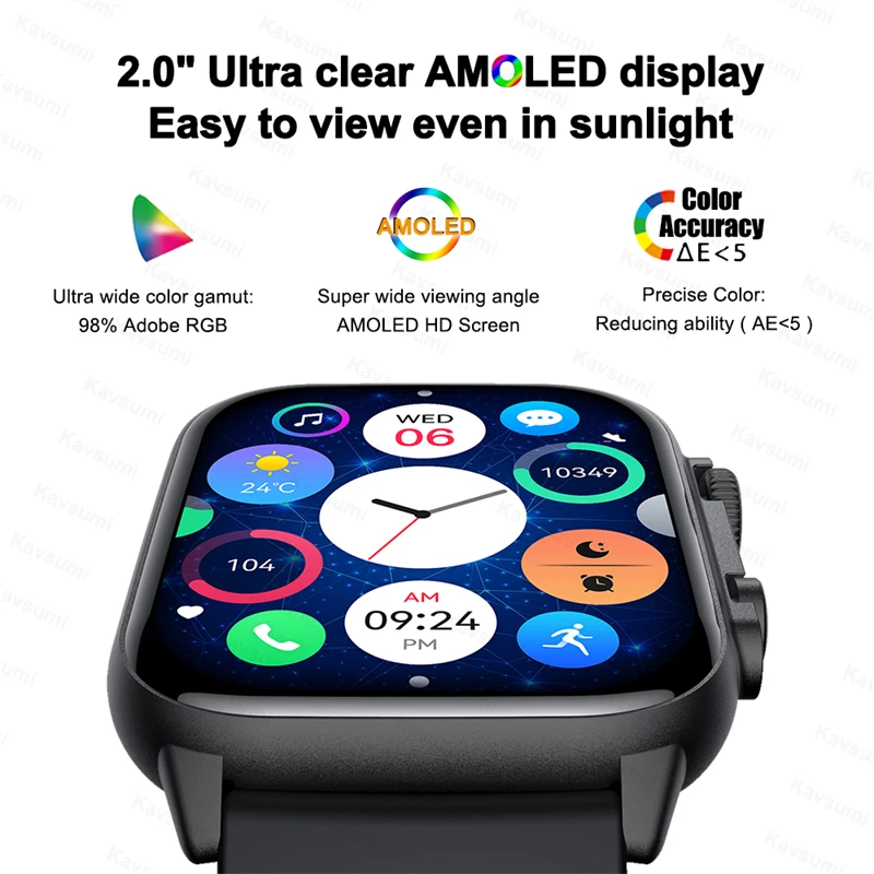2023 Naujas AMOLED Ekranas Ultra Smart Watch Visada Rodo Laiką 
