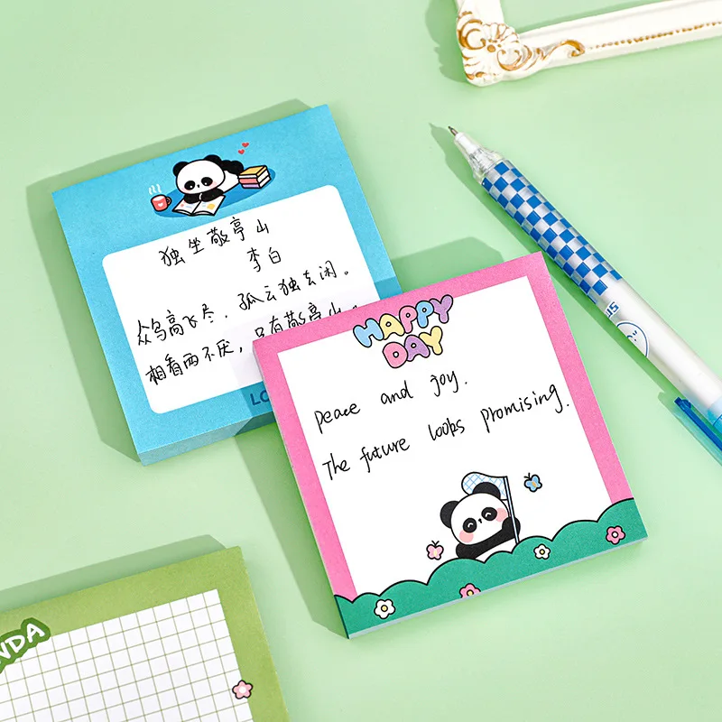50sheets Kawaii Panda Sticky Notes Studento Mielas Pranešimą Trinkelėmis Notepad Mokykliniai Reikmenys Mielas Žymos Sketchbook Atgal Į Mokyklą