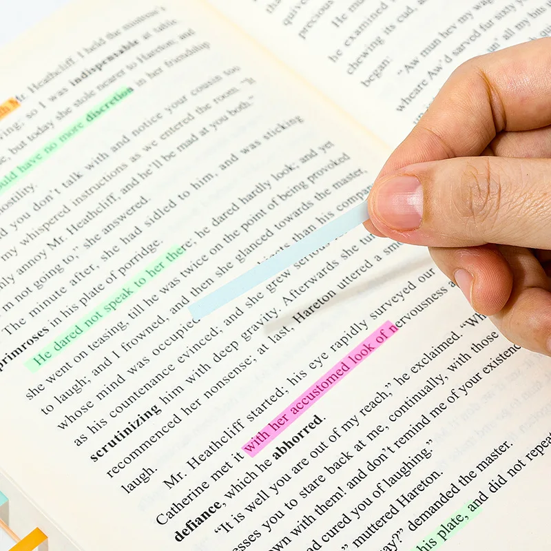 8Packs/2400 Lakštai Transparentes Sticky Notes lipnūs Anotacija Skaityti Knygas Žymos Skirtukai Notepad Estetinės Raštinės reikmenys