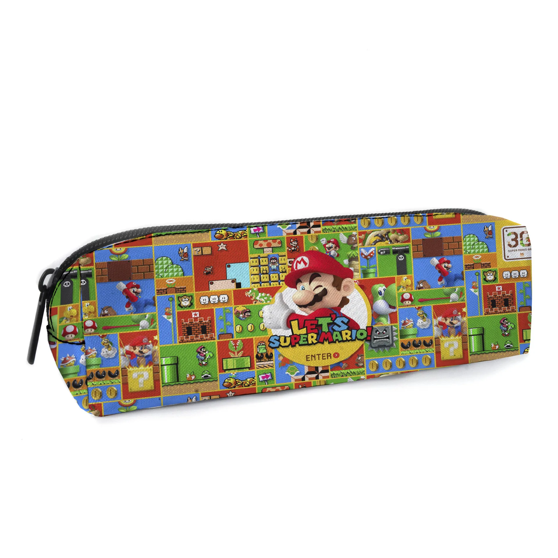Super Mario Bros Animacinių filmų Anime Periferinių Vaikų Pen Maišelį Mielas Poliesteris Didelės Talpos, Kanceliarinės prekės Krepšys Pieštukų Dėklas